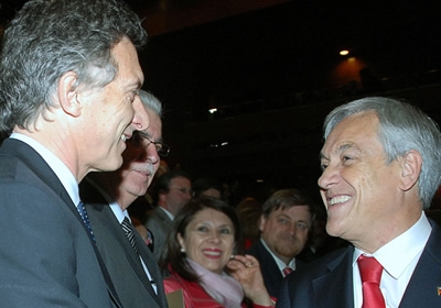 El jefe de Gobierno de la Ciudad de Buenos Aires, Mauricio Macri, en el encuentro con el presidente de Chile, Sebastin Piera. Foto: GCBA.