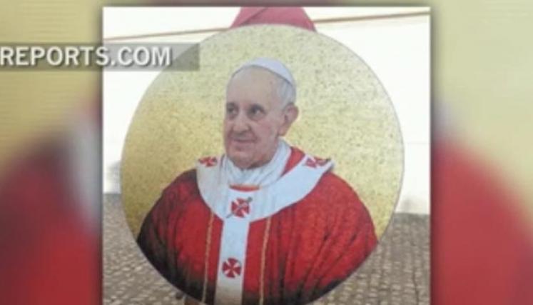 El mosaico del Papa Francisco. Foto: Captura de TV