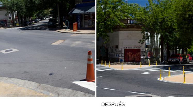 Intervenciones peatonales en las calles porteñas. Imagen: http://movilidad.buenosaires.gob.ar/