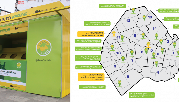 Nuevo mapa de Puntos Verdes para recepción de materiales reciclables