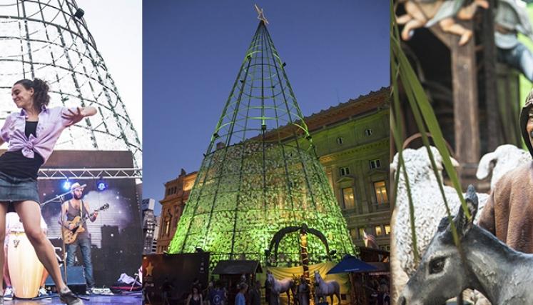 Actividades en el árbol de Navidad de Plaza Vaticano. Foto: Estrella Herrera/GCBA.