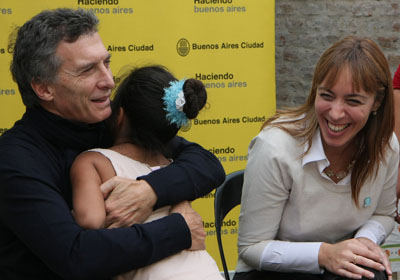El jefe de Gobierno Mauricio Macri y la ministra de Desarrollo Social, Mara Eugenia Vidal, distinguieron hoy a lderes sociales y representantes de ongs.- Foto Mariana Sapriza-gv/GCBA.-  