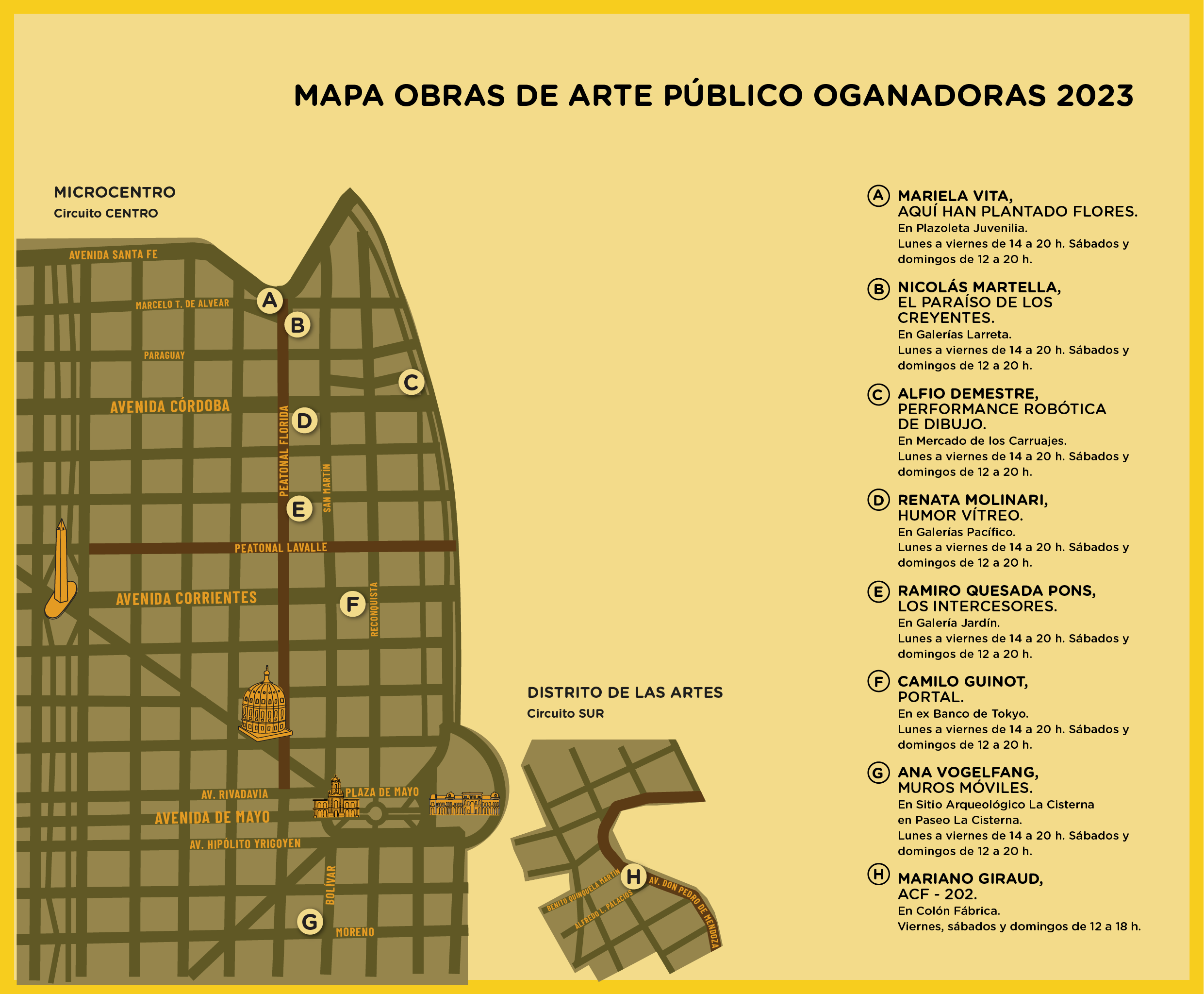 Mapa Obras de Arte públicos 2023