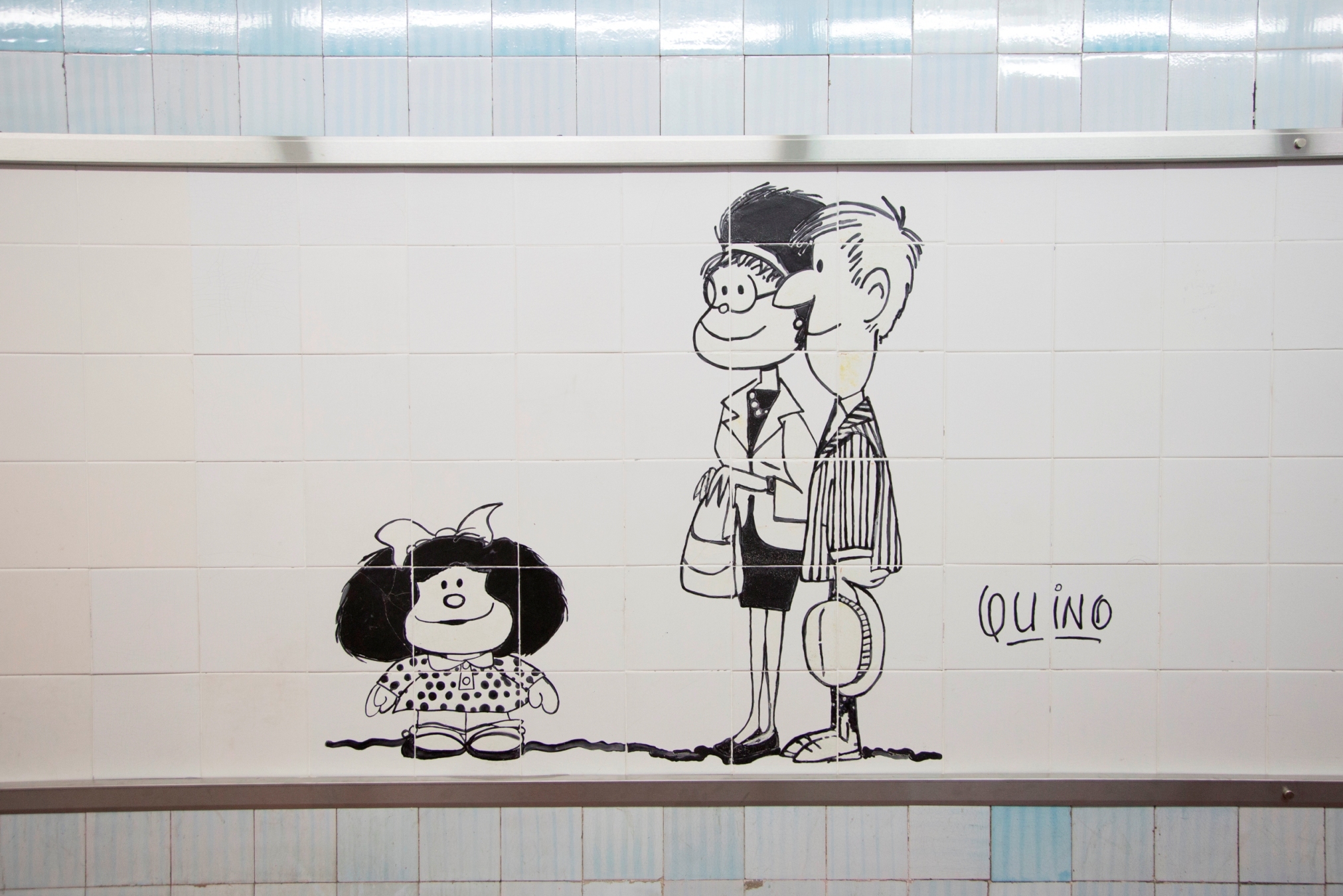 Restauramos el mural de Mafalda en la combinación de las líneas A y D