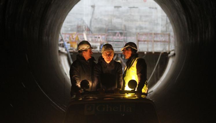 Recorrimos un tramo del túnel aliviador largo del Arroyo Maldonado, la obra hídrica más importante de la Ciudad de los últimos 70 años. Foto María Inés Ghiglione-gv/GCBA.-