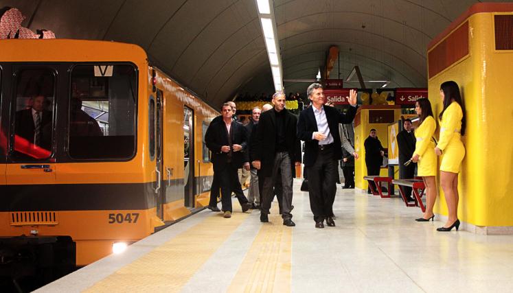 El jefe de Gobierno de la Ciudad de Buenos Aires, Mauricio Macri, inauguró las estaciones de subterráneos de la línea B Echeverría y J.M. de Rosas. Foto: Matias Repetto-gv/GCBA.
