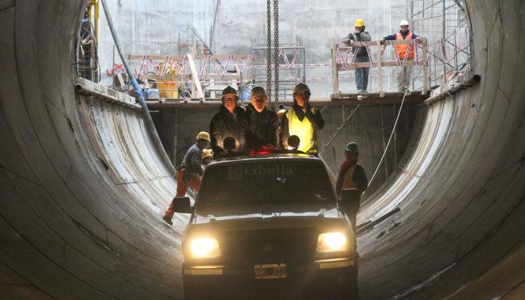 Recorrimos un tramo del túnel aliviador largo del Arroyo Maldonado, la obra hídrica más importante de la Ciudad de los últimos 70 años. Foto Matías Repetto/GCBA.-