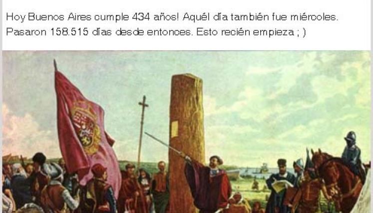 La Ciudad cumple su 434º aniversario. Imagen: Facebook/Mauricio Macri.