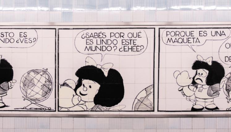 El ingenio de Mafalda permanece en el subte                             Foto:SBASE