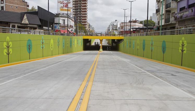 El nuevo Paso Bajo Nivel de Av. San Martín y vías del FFCC Urquiza. Foto: GCBA.  