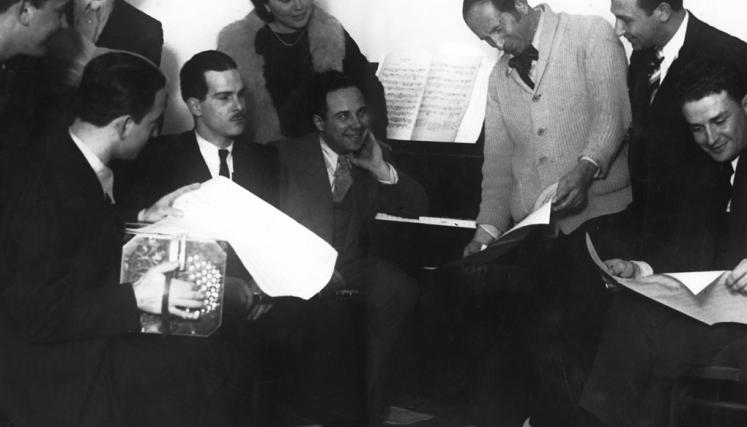 Filiberto ensayando con su Orquesta Porteña 1934