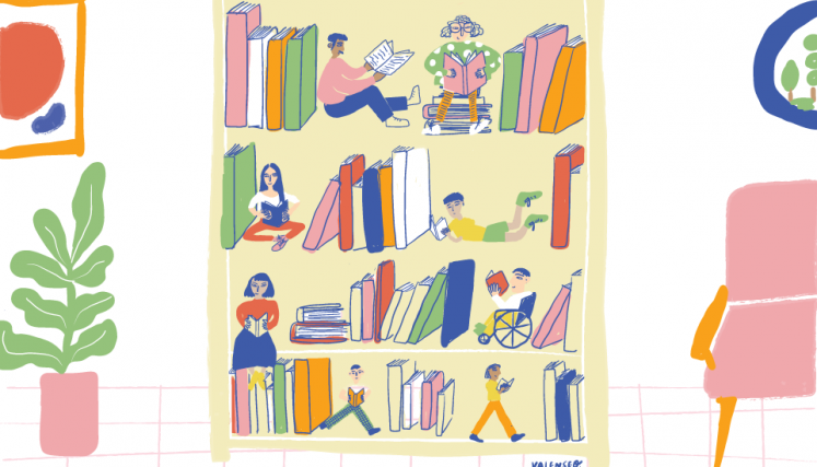 Ilustración de Valentina Seoane para la Red de Bibliotecas